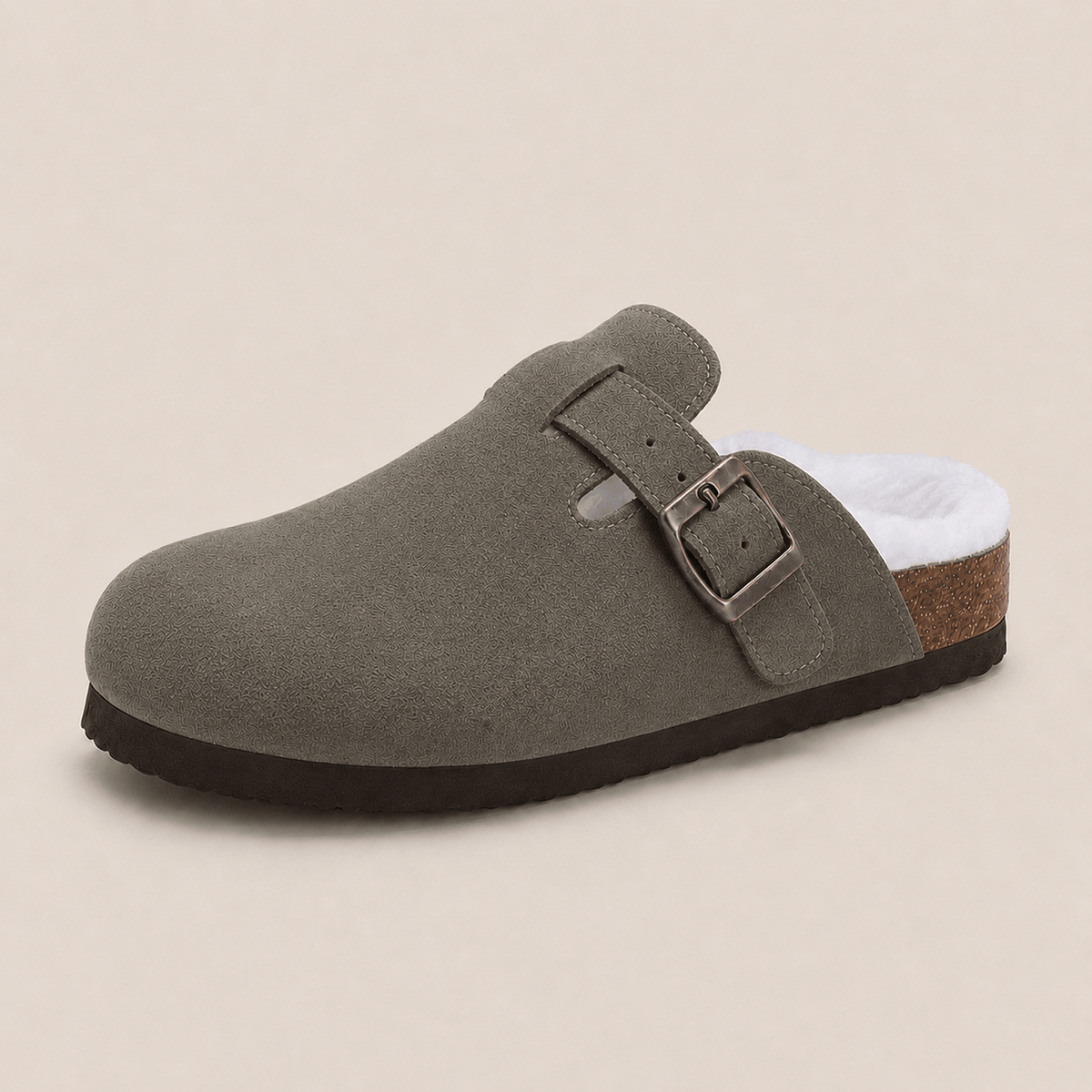 Fur-lined Suede Clogs by Cozy Walk