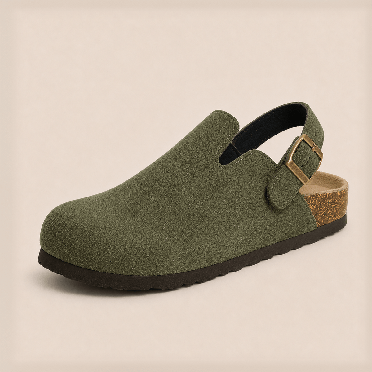 Genuine Suede Backstrap Clogs by Cozy Walk