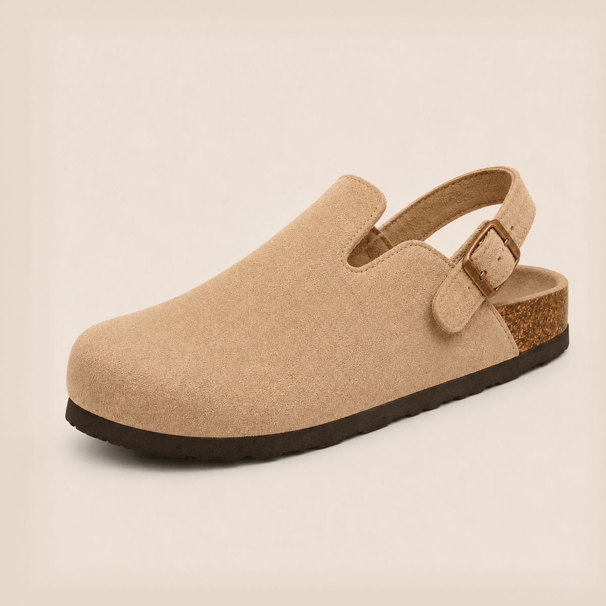 Genuine Suede Backstrap Clogs by Cozy Walk
