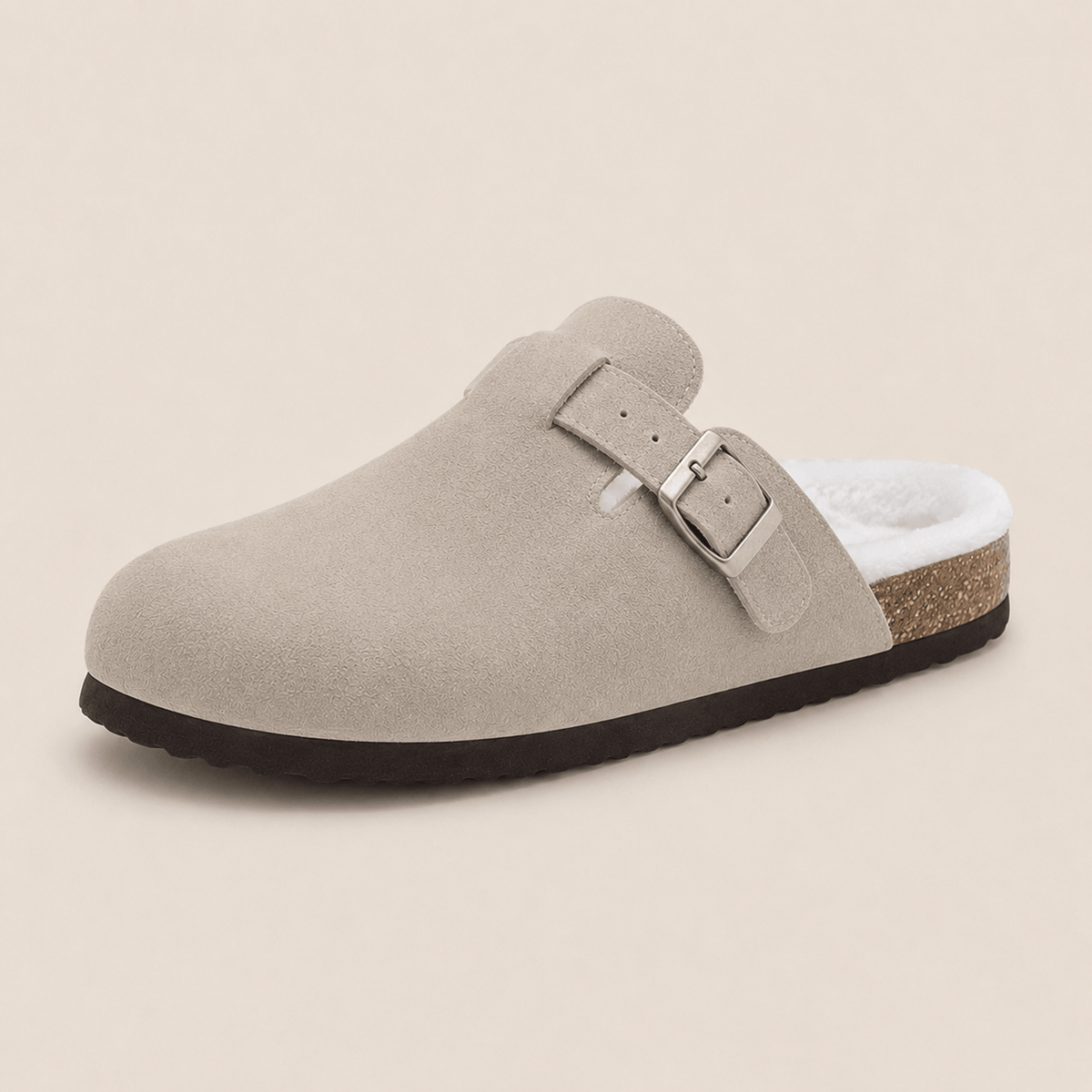 Fur-lined Suede Clogs by Cozy Walk