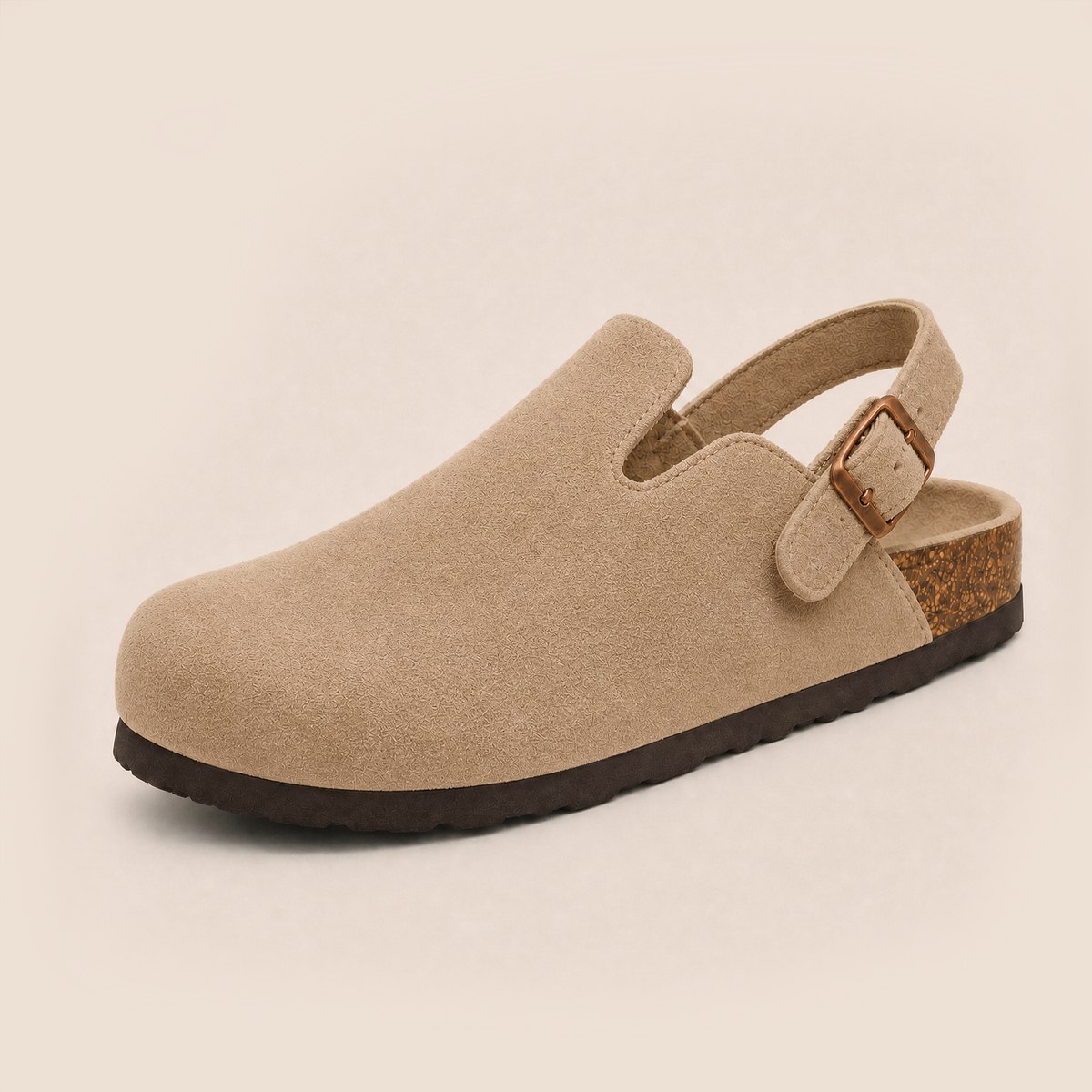 Genuine Suede Backstrap Clogs by Cozy Walk