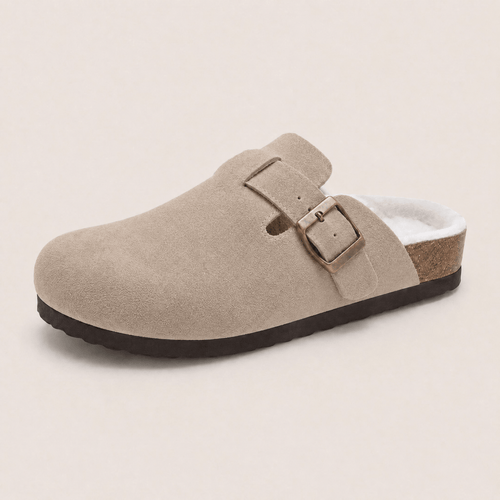 Fur-lined Suede Clogs by Cozy Walk